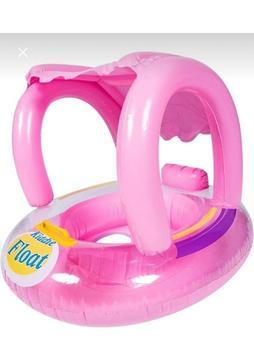 Pembe Gölgelikli Oturaklı Bebek Deniz- Havuz Can Simidi 2 - 3 Yaş