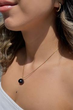 Black Single Pearl Bridal Necklace