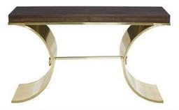 Jet Set Konsol - Ahşap Tablalı, Pirinç Kaplama-(Caviar)