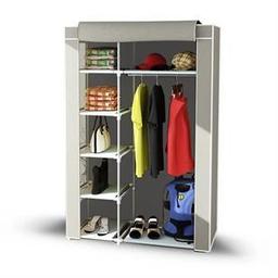 Reyo Teknor Tek Yandan Raflı Askılı Dayanıklı Bez Dolap Gri