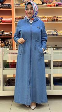 Beli Bağlamalı Tensel Kot Ferace Mavi/8281