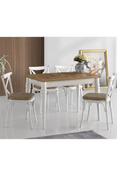 Mutfak Masa Takımı Büyüyen Masa 4 Adet Sandalye Çam Renk