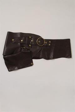 Koyu Kahverengi Deri Cepli Kemer