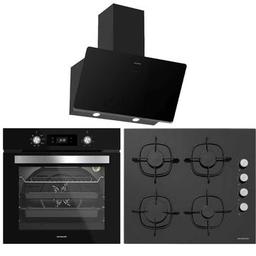 Silverline Siyah Üçlü Ankastre Set ( BO6504B01 Fırın - CS5335B01 Ocak - 3457 Soho Davlumbaz )