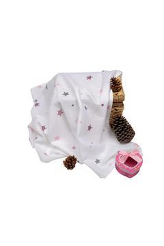 Çok Amaçlı Müslin Örtü 100x80 cm - Pembe Yıldız 8682476853124