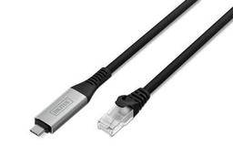 USB-C - RJ45 CAT 6A S/FTP kablosu, 1 Gbit/s, 10 Metre USB 3.2 Gen1, LSZH kılıf