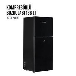 U-Frigo Karavan/Tekne Buzdolabı 136 Litre 12v/24v - Tamperli Cam Kapak - Siyah
