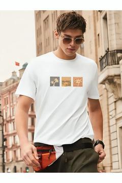 Pamuk Penye Kumaş Oversize Baskılı Beyaz T-shirt