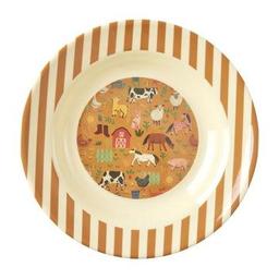 Rice Melamin Çocuk Çukur Tabak Farm