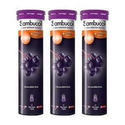 Sambucol Plus Kara Mürver + C Vitamini Çinko Takviye Edici Gıda 15 Tablet 3 Adet