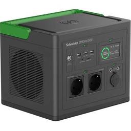 Schneider PPS500-GR OffGrid Portable Power Station 500, 230V, 517Wh Lithium-ion, LCD, 2 CEE 7/3 Schuko outlets, Sinewave, 3 USB-A, 2 USB-C, Wireless Charger