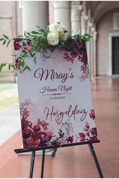 KİŞİYE ÖZEL 50x70 CM DÜĞÜN & NİŞAN & KINA KARŞILAMA PANOSU- KİŞİSELLEŞTİRİLEBİLİR PANO
