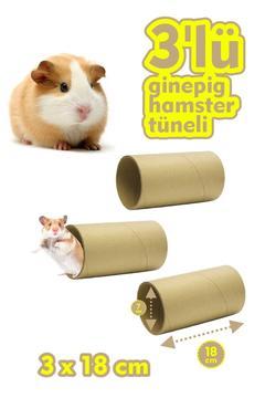 Lucky 3'lü Set Ginepig Tüneli 18 Cm | Hamster Tüneli | Kobay Tüneli | Kemirgen Tüneli