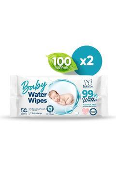 Baby Water Wipes %99 Saf Su Içeren Bebek Islak Havlu 2x50 - 100 Yaprak