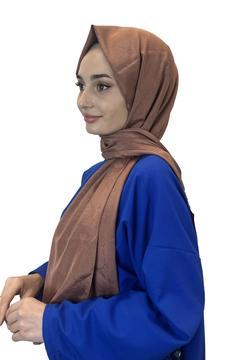 Piramit Monogram Şal, Özel Desenli Elegant Şal 01008 ÇİKOLATA