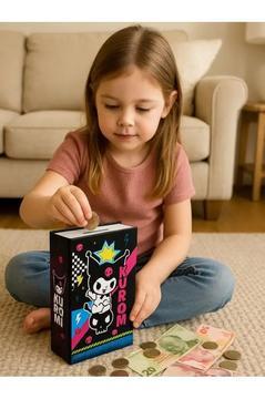 Kuromi Figürlü Çelik Kilitli Siyah Mor Para Kasası