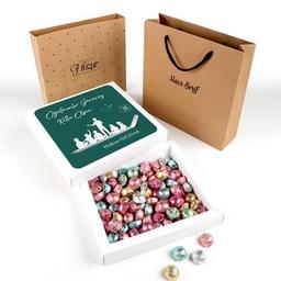 İsimli Öğretmenler Günü Hediyesi Çikolatin 450g Kraft Kutu Çanta