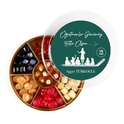 İsimli Öğretmenler Günü Hediyesi El Yapımı Karışık Akide Şekeri 400g Yeşil