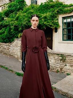 Beli Kemerli Krep Gömlek Elbise