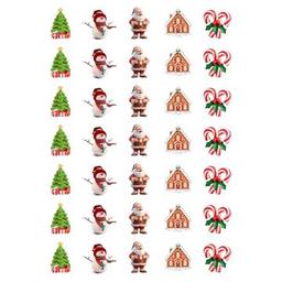 Yılbaşı sticker, noel baba ve yılbaşı figürleri, 35 adet (1 sayfa)