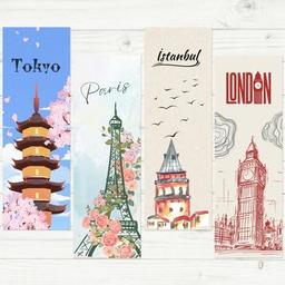 4 adet kitap ayracı seti, Cities