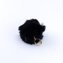Peluş ponpon anahtarlık, siyah