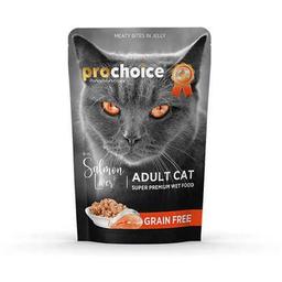 Pro Choice Pouch Somonlu ve Ciğerli Tahılsız Yetişkin Kedi Konservesi 85 Gr