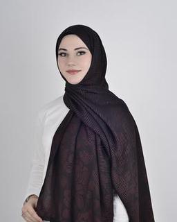 Floş Viskon Şal Kahve Siyah