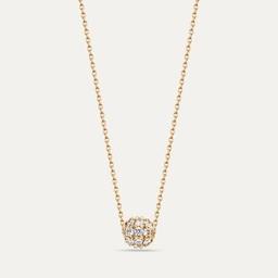 0.25 CT Pırlanta Taşlı Rose Altın Top Kolye