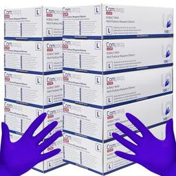Compaqq, Nitril eldiven, premium, Large, 1000 adet 10x100 lü Kutu, 430gr Paket