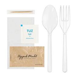 6lı Lüks Yemek Seti Şeffaf (YMKSET-04) - 50 Adet