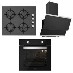 Silverline Siyah Ankastre Set (BO6501B01 Fırın + CS5335B01 Ocak + Classy 3420 Siyah 60cm Davlumbaz)
